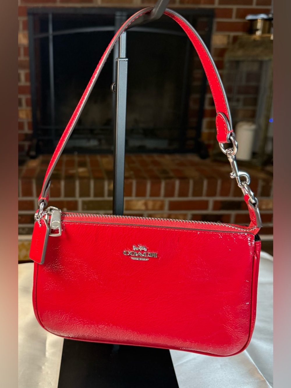 Coach Nolita 19 Red Leather Shoulder Wristlet with Silver Hardware NWOT